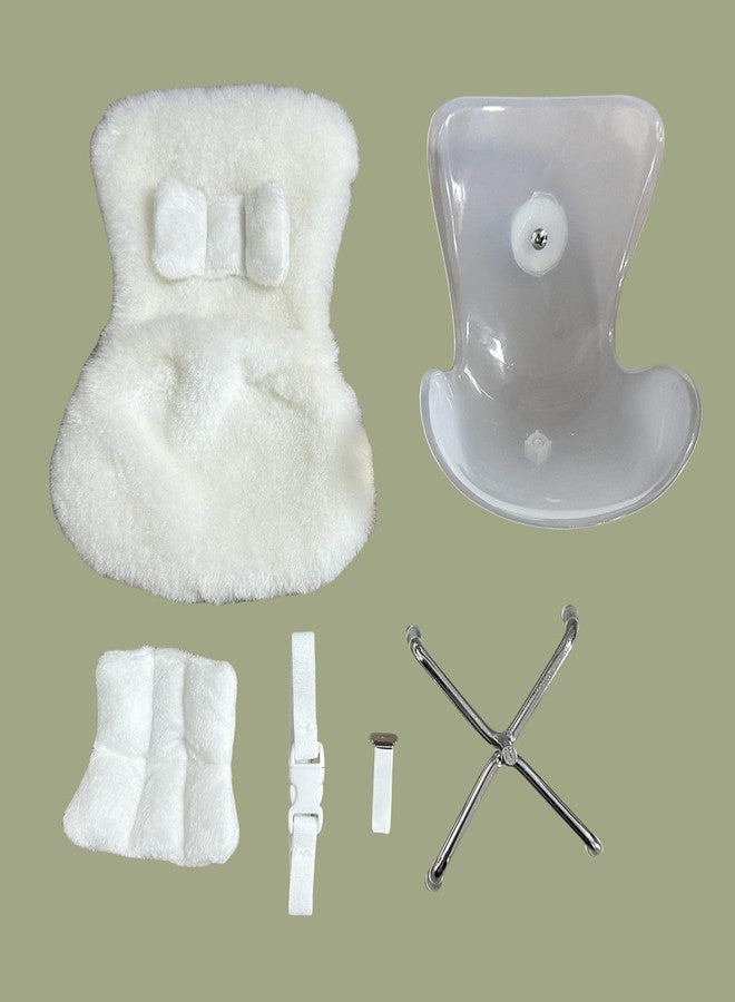 Tomcrazy Accessories for 10-30cm Dolls, Car Seat for 17cm (6.7 inch) 15cm Doll (NO Doll) with Clip onto Car Air Vent, Includes Chair Seat Leg for Desktop Display (White) - Image 4